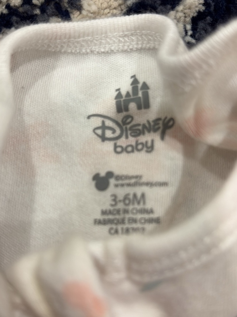 Disney Cream One-Piece Footie with Pink Floral Minnie Print - Picture 4 of 4